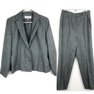 Larry Levine Full Suit Set Gray Blazer Jacket Pants